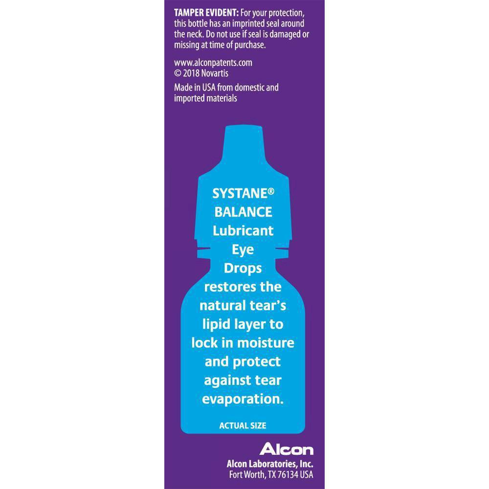 slide 5 of 5, Systane Sterile Balance Lubricant Eye Drops 0.33 fl oz, 0.34 fl oz