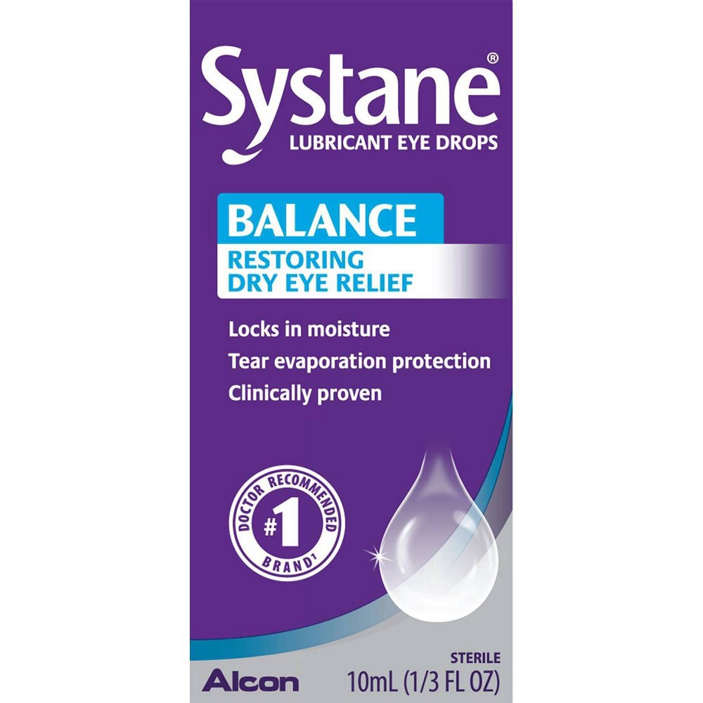 slide 4 of 5, Systane Sterile Balance Lubricant Eye Drops 0.33 fl oz, 0.34 fl oz