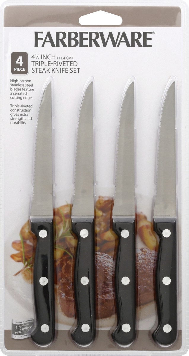 slide 5 of 11, Farberware Traditions Stamped Triple Rivet Steak Knives, 4 cups
