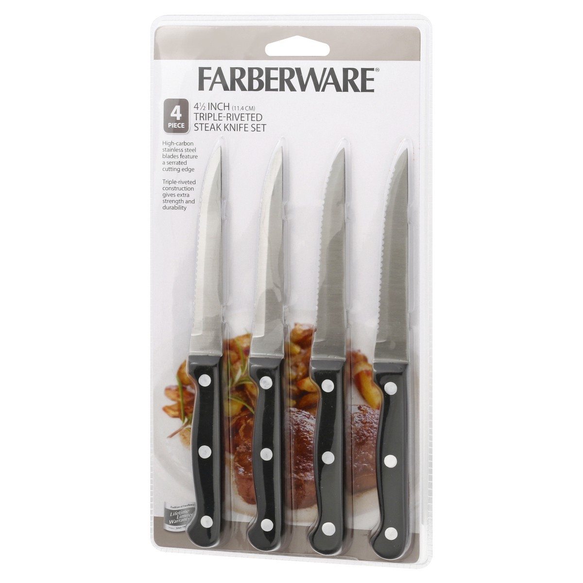 slide 6 of 11, Farberware Traditions Stamped Triple Rivet Steak Knives, 4 cups