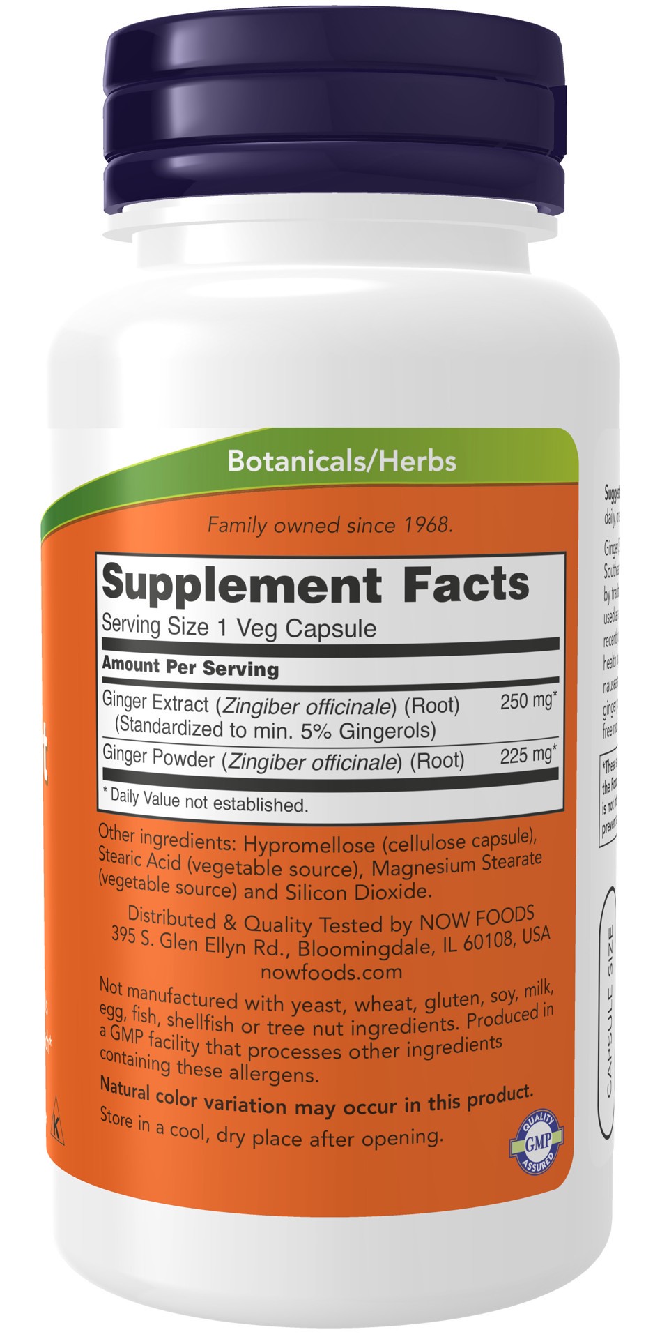 slide 2 of 4, NOW Ginger Root Extract 250 mg - 90 Veg Capsules, 90 ct