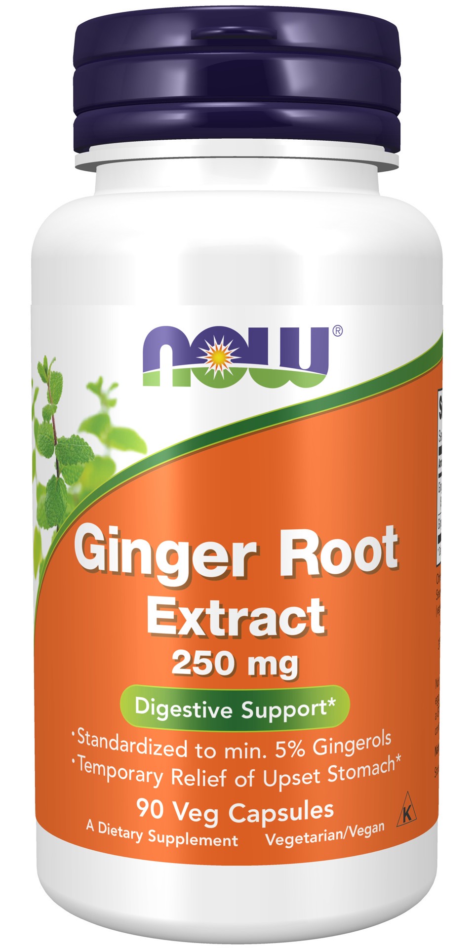 slide 1 of 4, NOW Ginger Root Extract 250 mg - 90 Veg Capsules, 90 ct