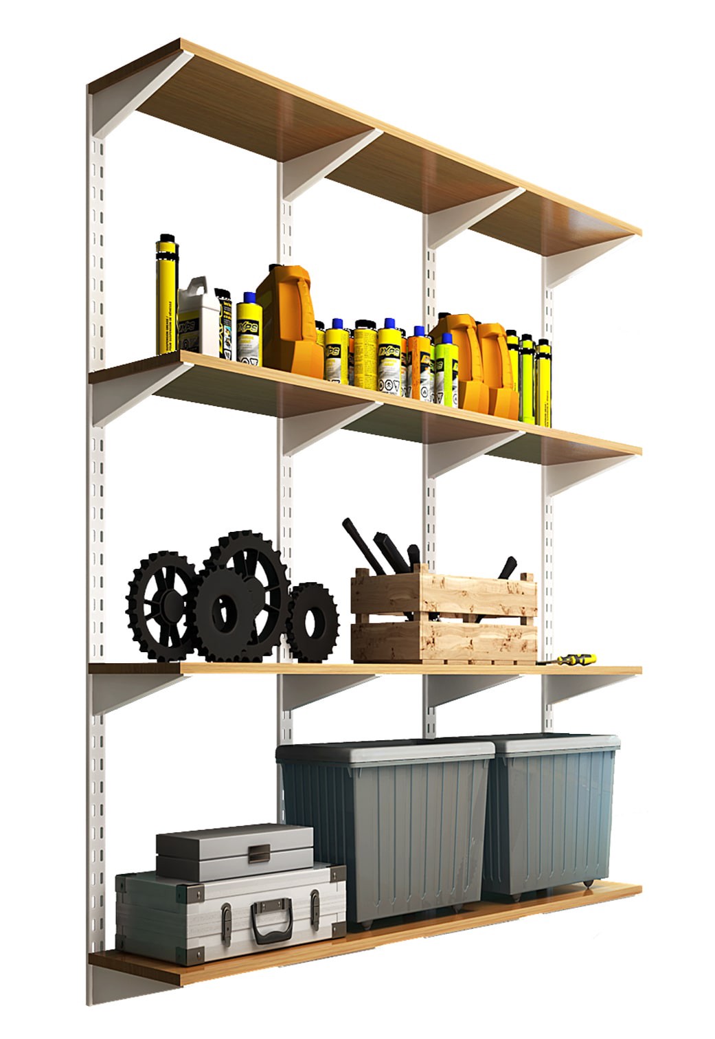 slide 4 of 6, Project Source 18.96-in L x 0.57-in W x 3.38-in D Heavy Duty White Shelf bracket, 1 ct