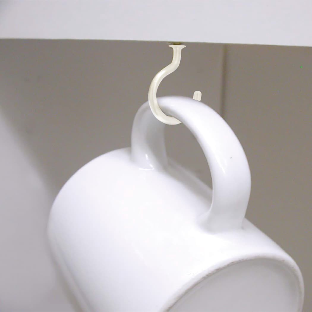 slide 2 of 5, Hillman 0.87-in White Steel Cup hook 40 -Pack, 1 ct