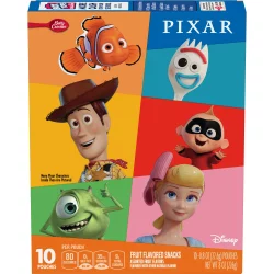 Betty Crocker Disney Pixar Fruit Snacks, 10 Pouches - 10 ct