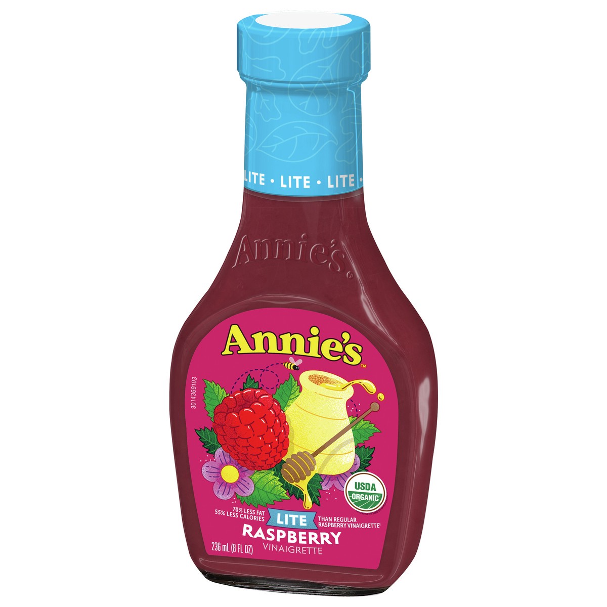 slide 3 of 9, Annie's Organic Lite Raspberry Vinaigrette Salad Dressing, Non-GMO, 8 fl. oz., 8 fl oz