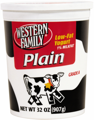 slide 1 of 1, Western Family Low Fat Plain Yogurt, 32 oz