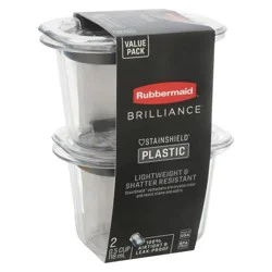 Rubbermaid Brilliance Value Pack 0.5 Cup Plastic Containers 2 ea