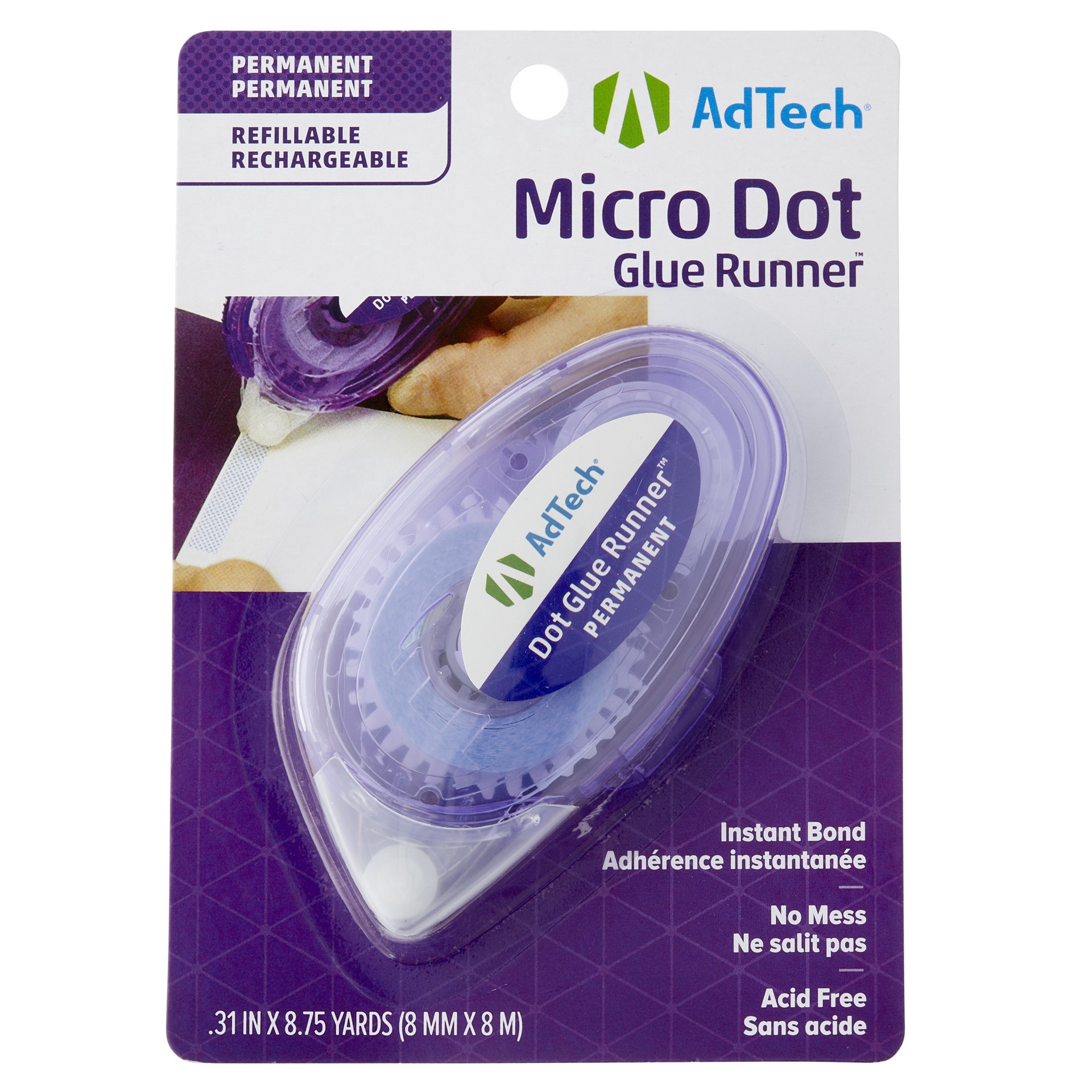 slide 3 of 6, Adtech Micro Dot Glue Runner Permanent, 8.75 yd
