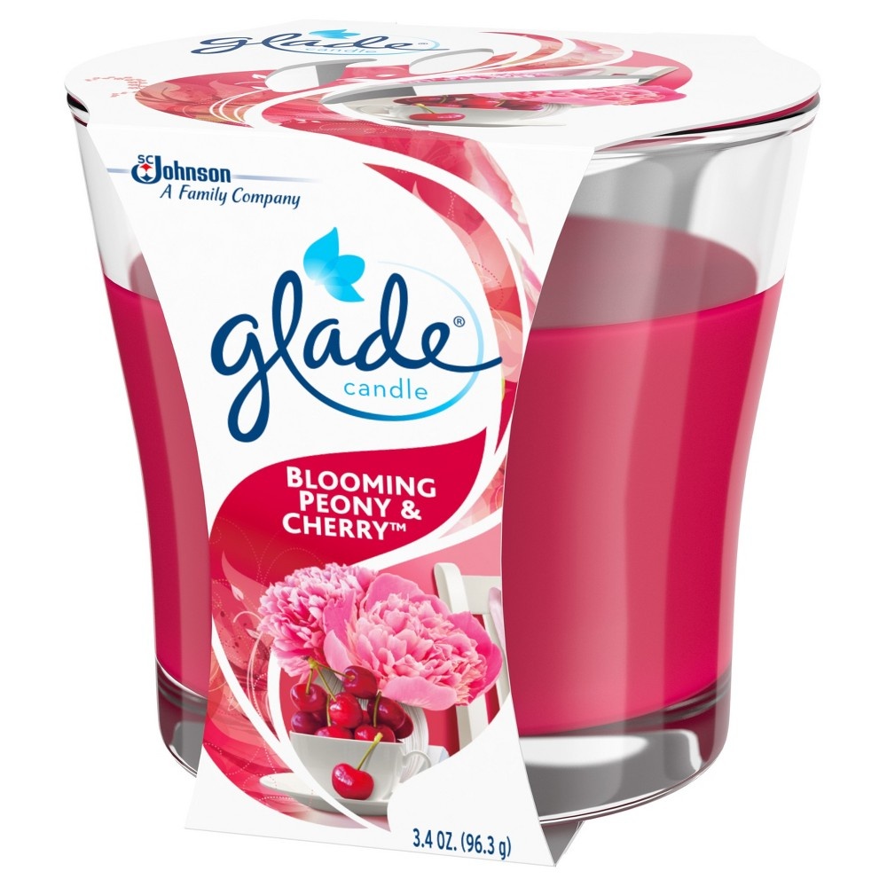 slide 2 of 5, Glade Jar Candle Air Freshener, Blooming Peony and Cherry, 3.8 oz