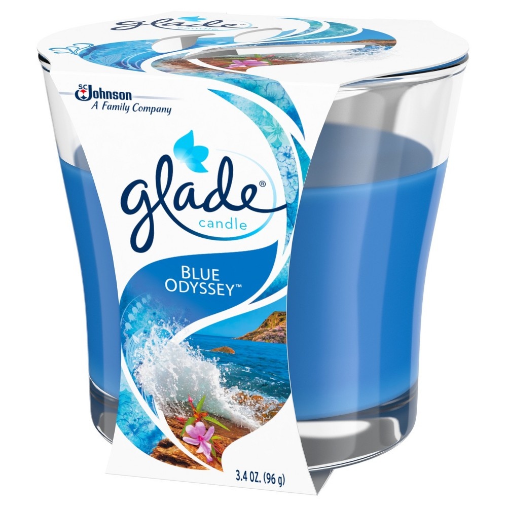 slide 2 of 5, Glade Jar Candle Air Freshener, Blue Odyssey, 3.4 oz