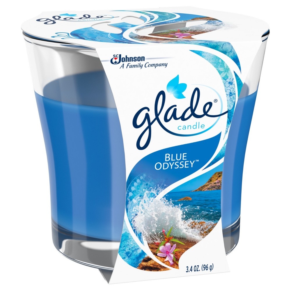 slide 3 of 5, Glade Jar Candle Air Freshener, Blue Odyssey, 3.4 oz