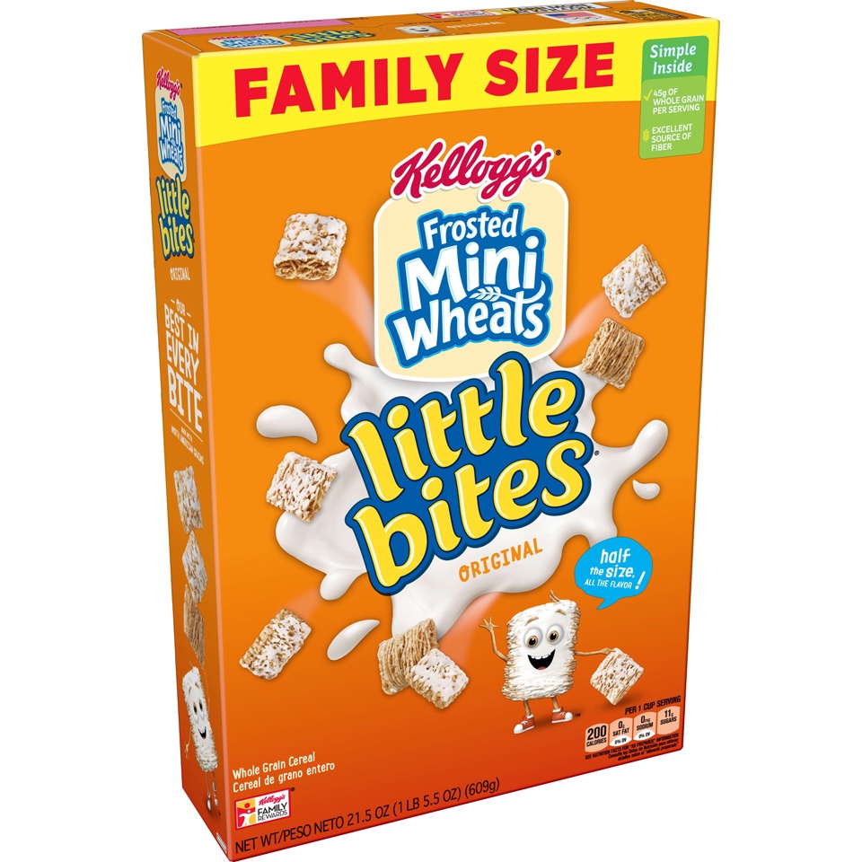 slide 3 of 4, Kellogg's Frosted Mini-Wheats Little Bites Breakfast Cereal Original Family Size, 21.5 oz