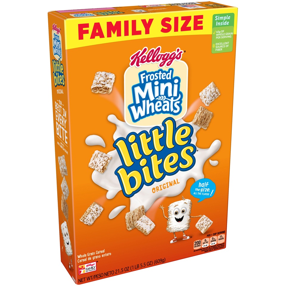 slide 1 of 4, Kellogg's Frosted Mini-Wheats Little Bites Breakfast Cereal Original Family Size, 21.5 oz