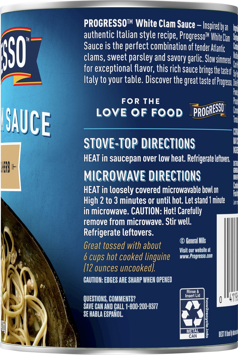 slide 4 of 8, Progresso White Clam Sauce With Garlic & Herb, 15 oz., 15 oz