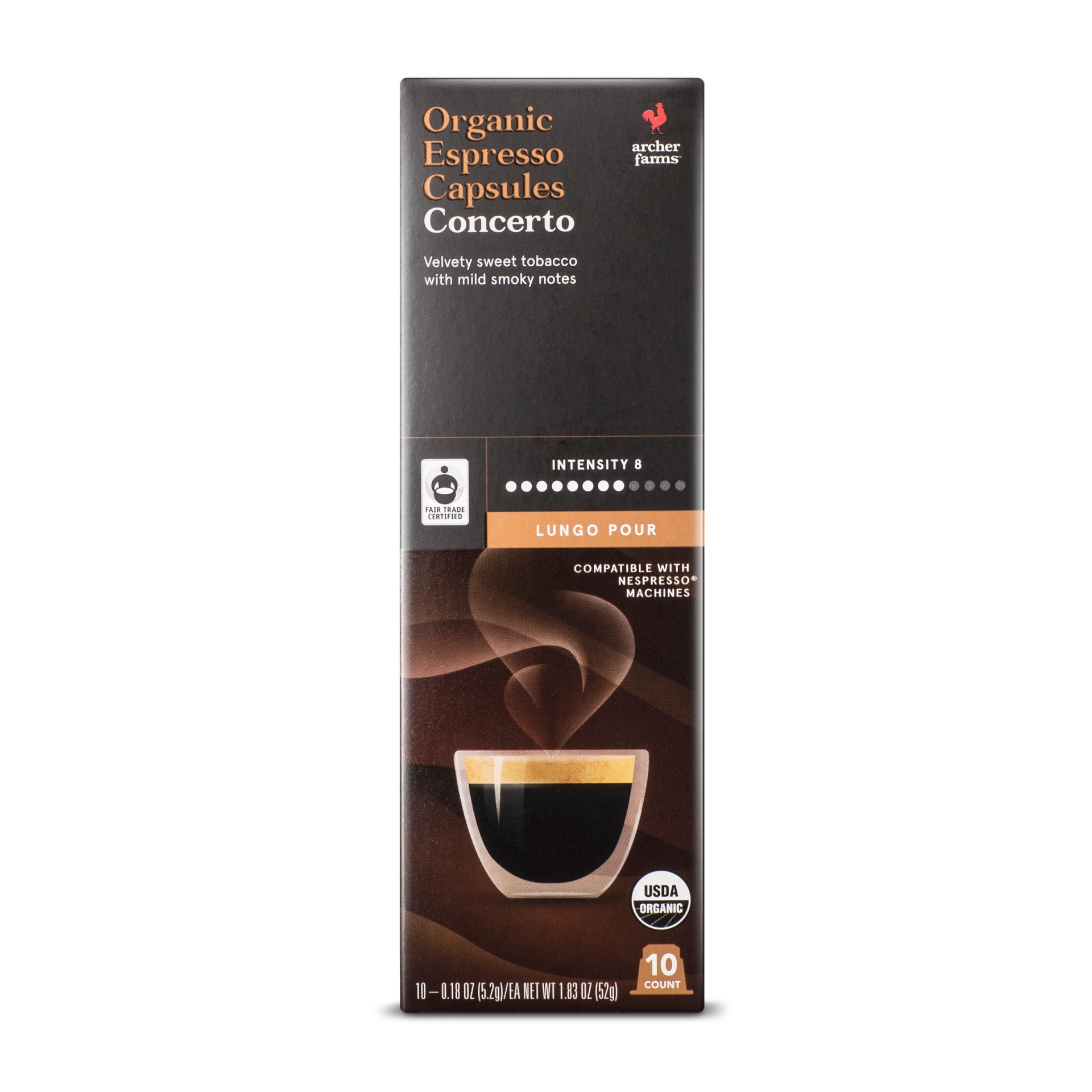 slide 1 of 3, Concerto Organic Espresso Dark Roast - Single Serve Espresso Capsules - Archer Farms, 10 ct