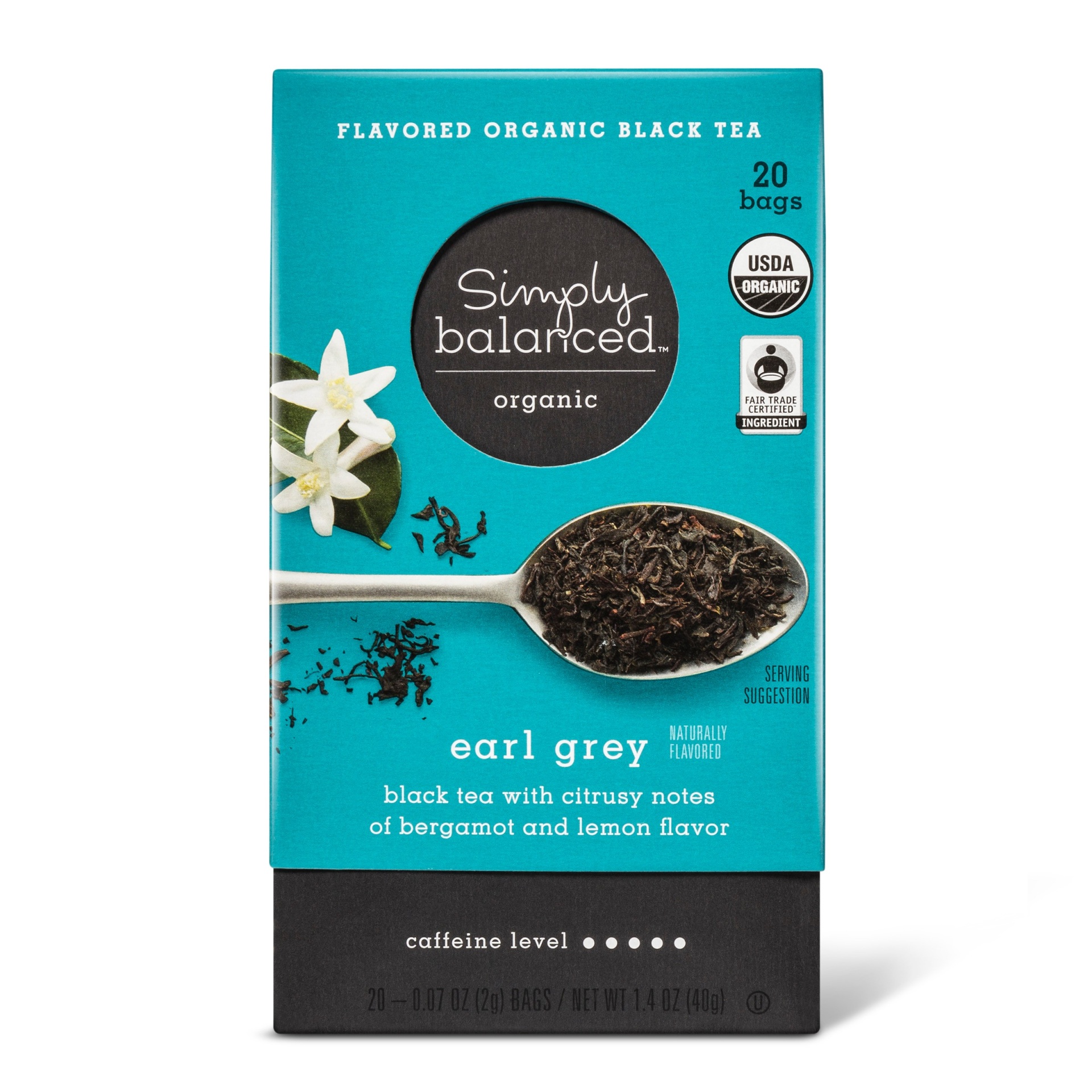 slide 1 of 1, Simply Balanced Fair Trade Organic Earl Grey Tea Sachets, 20 ct