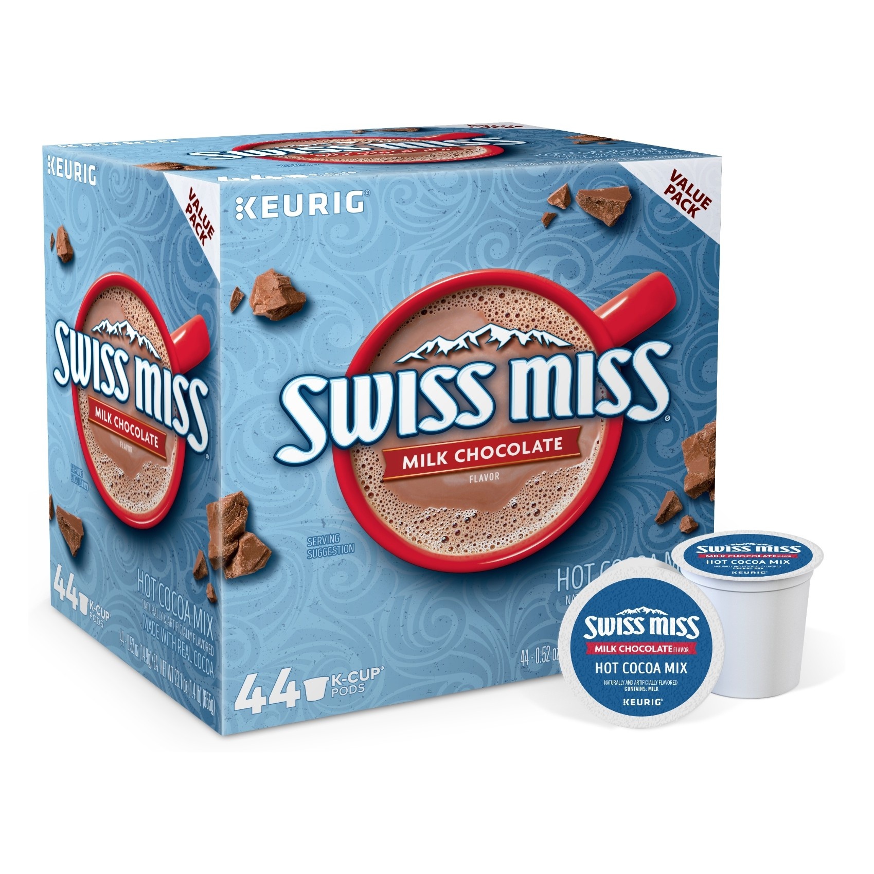 slide 1 of 6, Swiss Miss Milk Chocolate Keurig K-Cup Pods - Hot Cocoa - 44ct, 44 ct