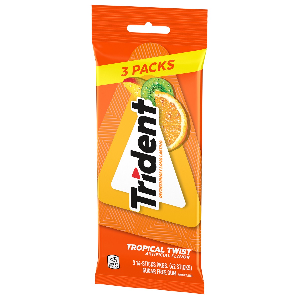 slide 3 of 9, Trident Tropical Twist Sugar Free Gum, 42 ct