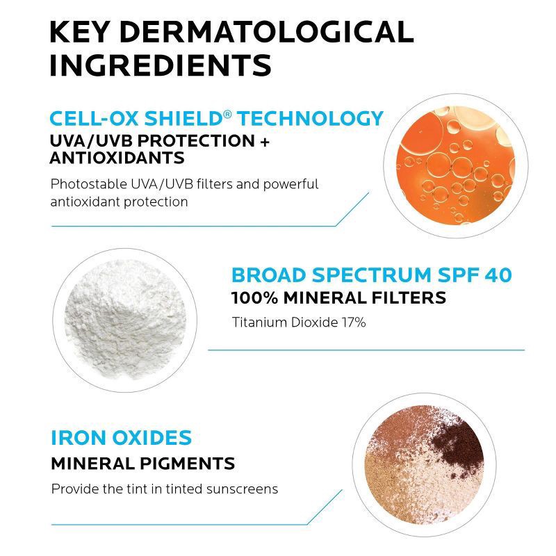 slide 7 of 8, La Roche-Posay Anthelios 40 Tinted Mineral Light-Fluid Sunscreen - 1.7 fl oz - Medium Deep, 1.7 fl oz