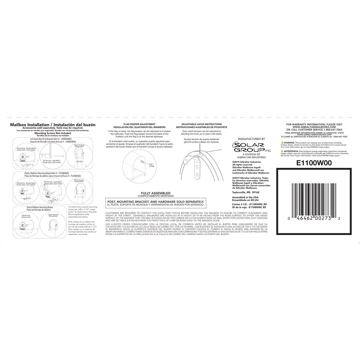 slide 2 of 2, Gibraltar Standard Size Galvanized Steel Rural Mailbox, White, 1 ct