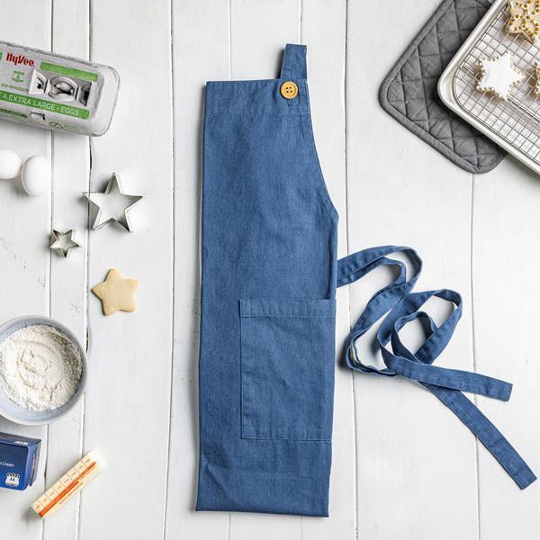 slide 1 of 1, Hy-Vee Seasons Stonewash Apron In Echo Blue, 1 ct