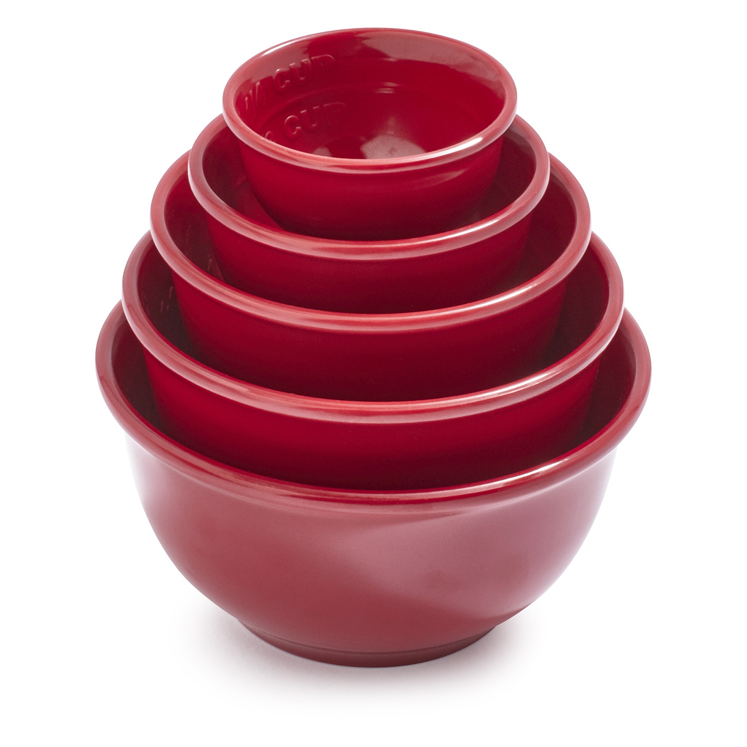 slide 1 of 1, Sur La Table Set of Five Prep Bowls, Red, 1 ct