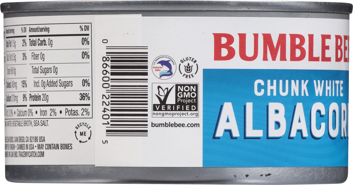 slide 3 of 9, Bumble Bee Albacore Tuna Chunk White In Water, 12 oz