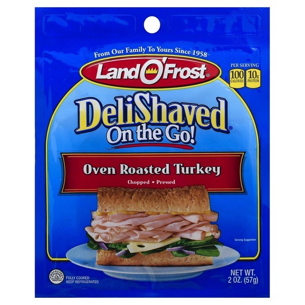 slide 1 of 1, Land O' Frost Deli Shaved On The Go Oven Roasted Turkey, 2 oz