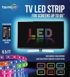Tzumi LED Mood Light - USB-Powered and Remote-Controlled LED Backlight for TV and Computer Monitors, Cars, and More