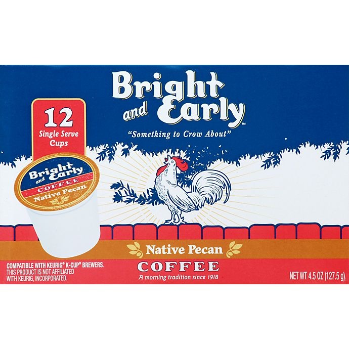 slide 1 of 1, Bright & Early Native Pecan Coffee Single Serve Cups, 12 ct