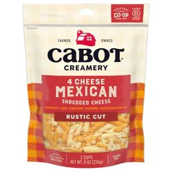 Cabot 4 Cheese Mexican Shredded Rustic Cut 8 oz
