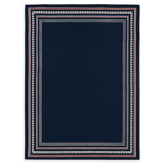 slide 1 of 1, Destination Summer Miami Americana Border 5'3 x 7' Indoor/Outdoor Area Rug - Navy/Ivory, 1 ct