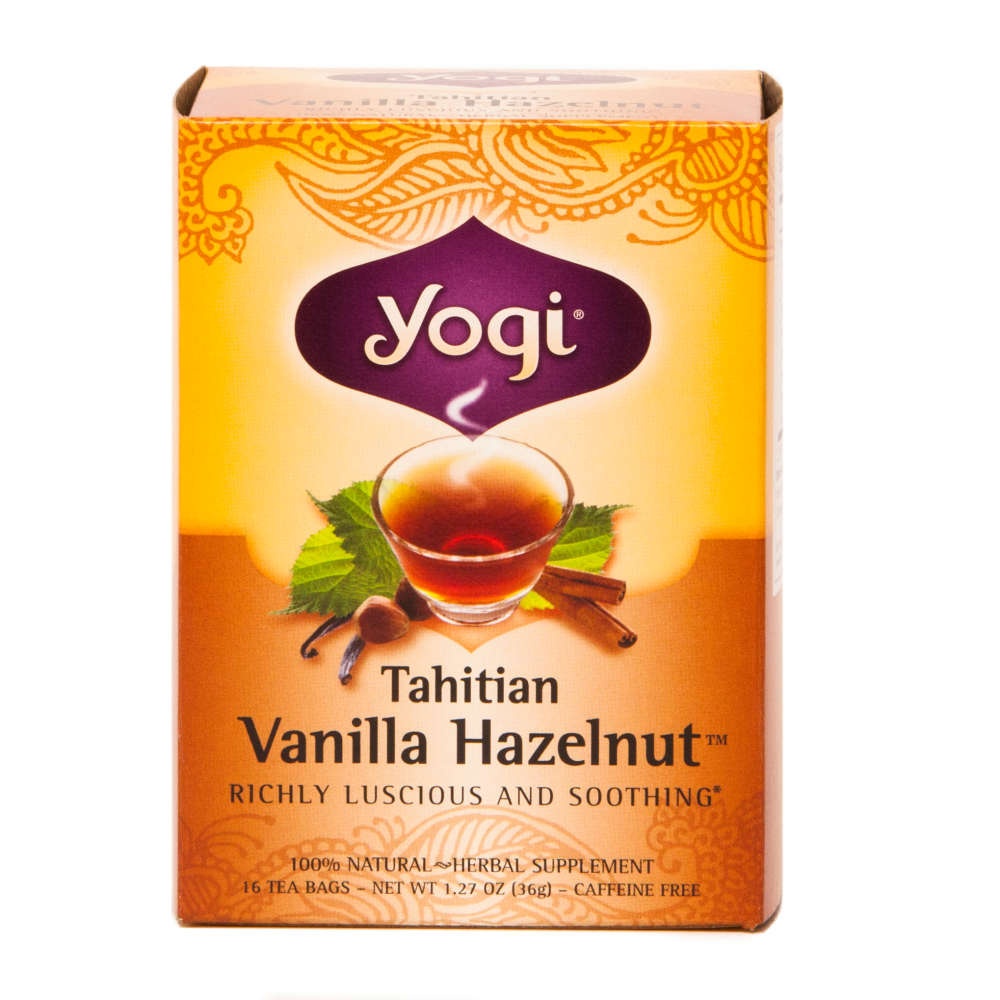 slide 1 of 1, Yogi Tahitian Vanilla Hazelnut Caffeine Free Tea Bags, 16 ct