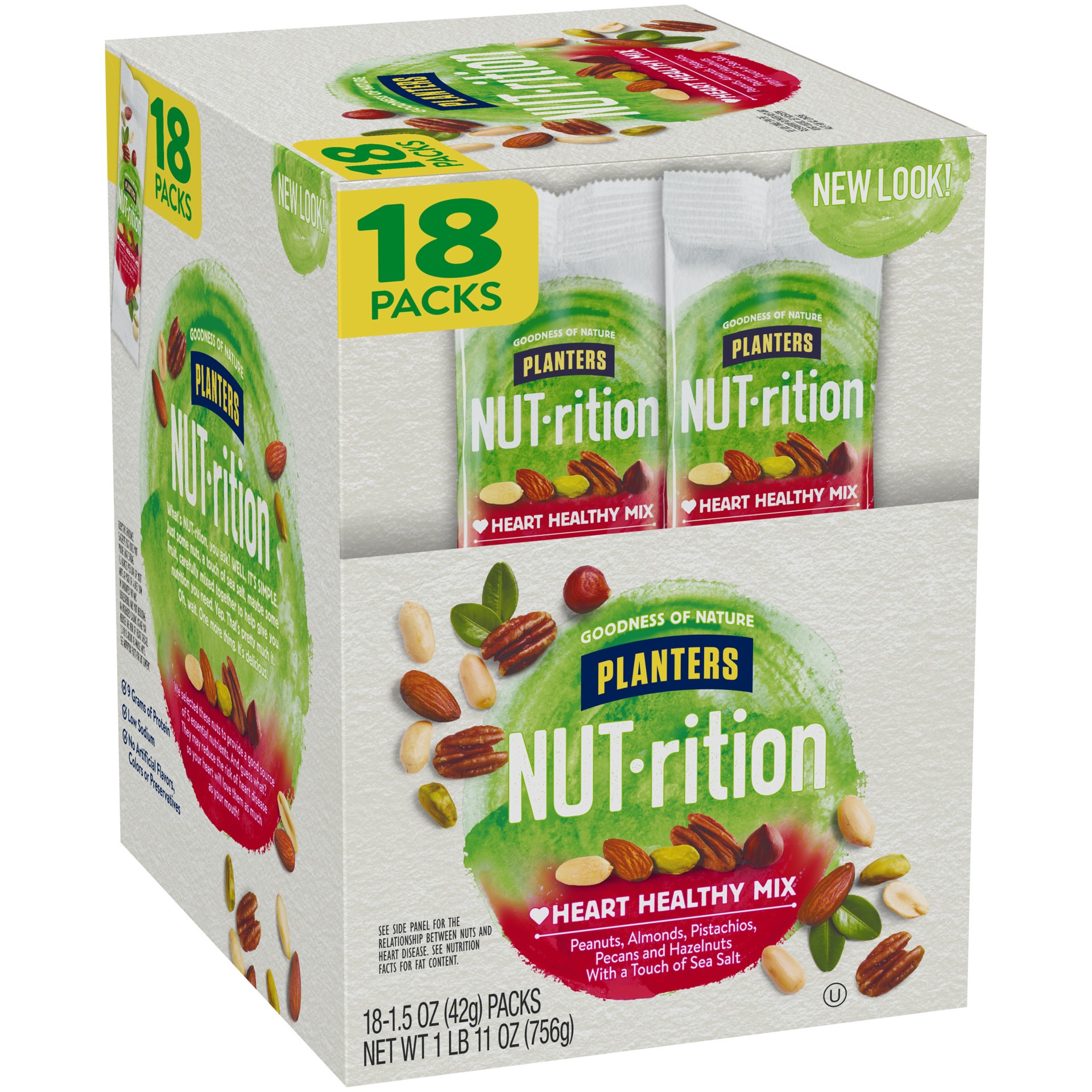 slide 4 of 5, Planters NUT-rition Heart Healthy Mix , 18 ct - 1.5 oz Bags, 1.69 lb