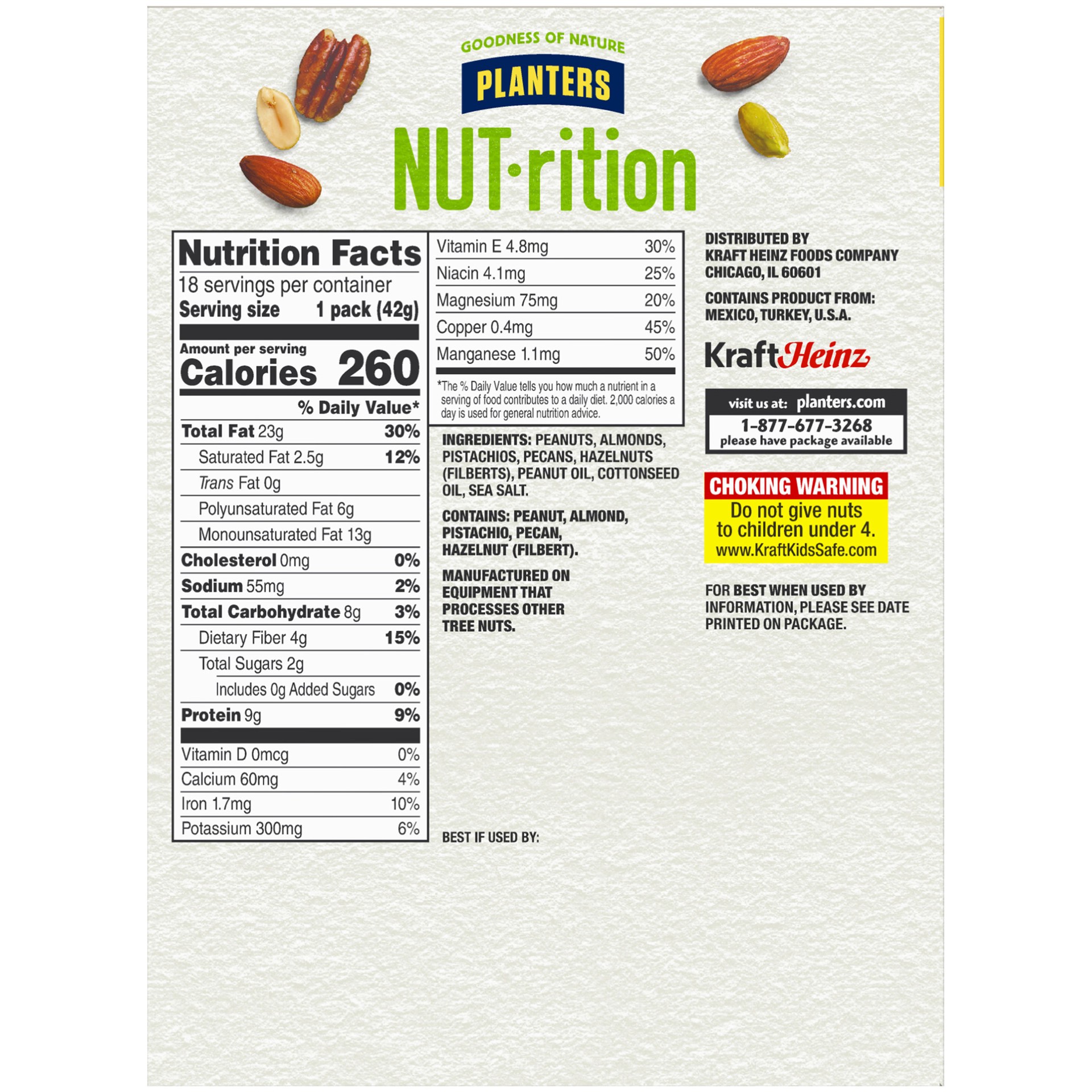 slide 5 of 5, Planters NUT-rition Heart Healthy Mix , 18 ct - 1.5 oz Bags, 1.69 lb