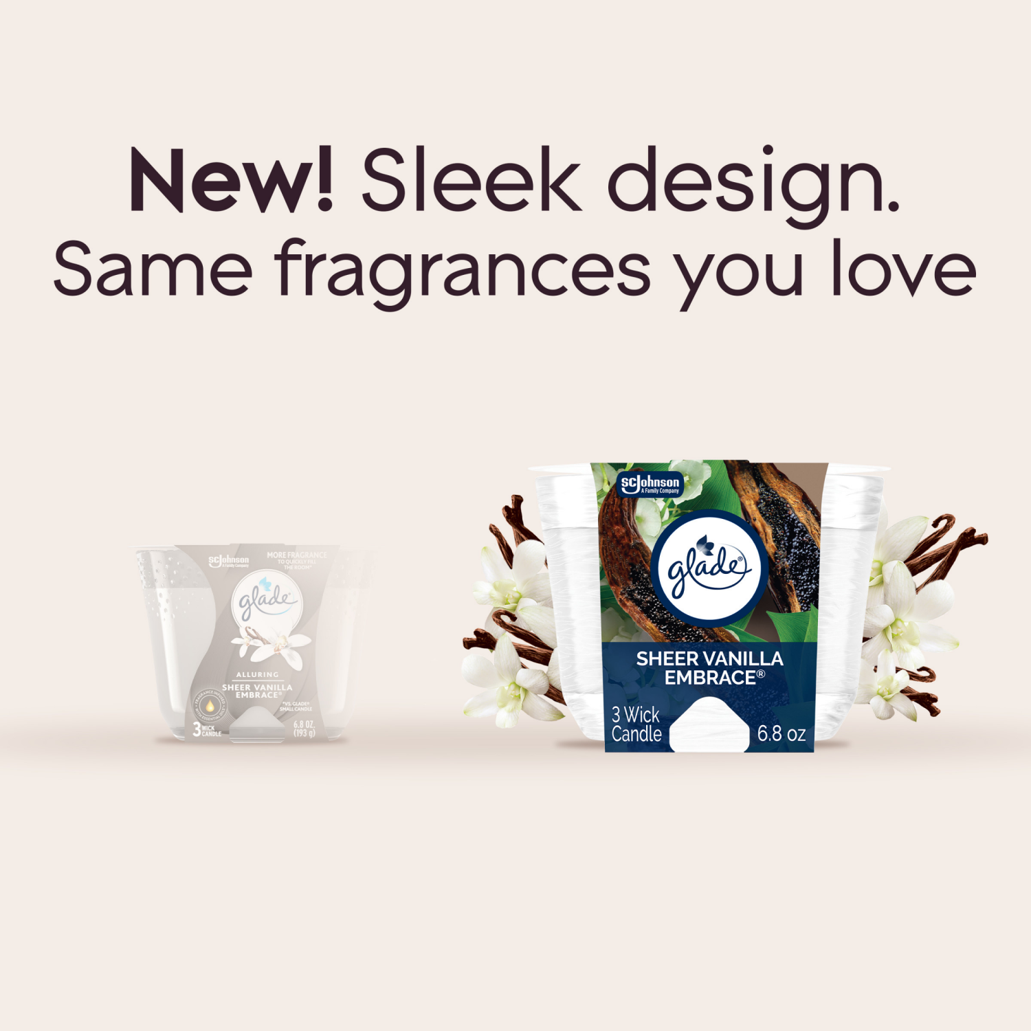 slide 3 of 5, Glade 3 Wick Alluring Sheer Vanilla Embrace Candle 1 ea, 1 ct