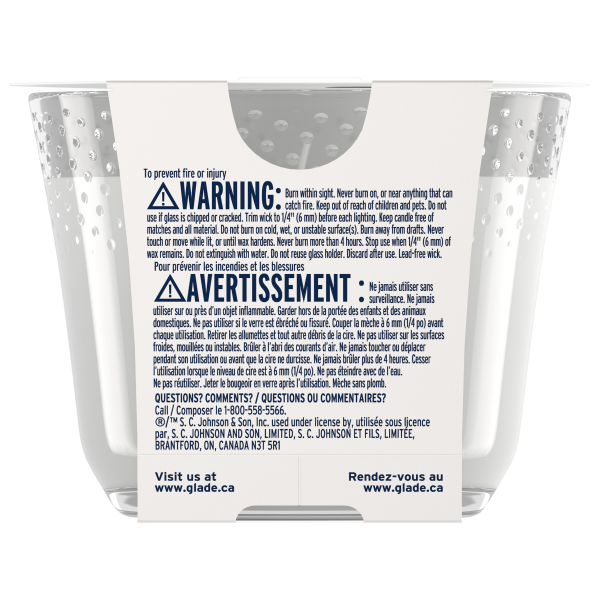 slide 8 of 29, Glade Candle Alluring Sheer Vanilla Embrace Scent, 3-Wick, 6.8 oz (193 g), 1 Count, Fragrance Infused with Essential Oils, Notes of Vanilla Blossom, White Orchid, Sandalwood, Lead-Free Wick Scented Candles, 6.8 oz