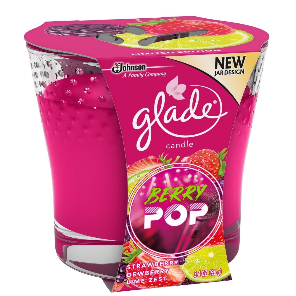 slide 4 of 6, Glade Berry Pop Jar Candle, 3.4 oz