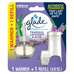 Glade PlugIns Tranquil Lavender & Aloe Scented Oil Warmer 1 ea