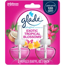 Glade PlugIns Exotic Tropical Blossoms Scented Oil Refills 2 - 0.67 fl oz Refills