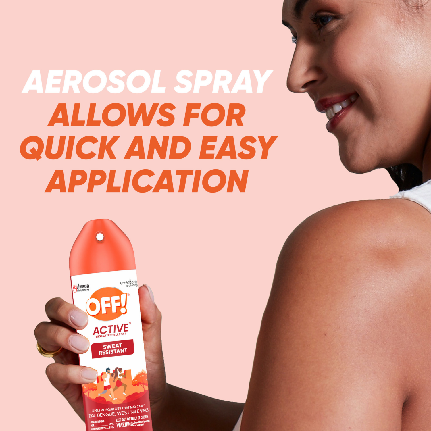 slide 5 of 8, OFF! Active Insect Repellent I, Sweat Resistant Mosquito Spray with DEET, 6 oz, 6 oz