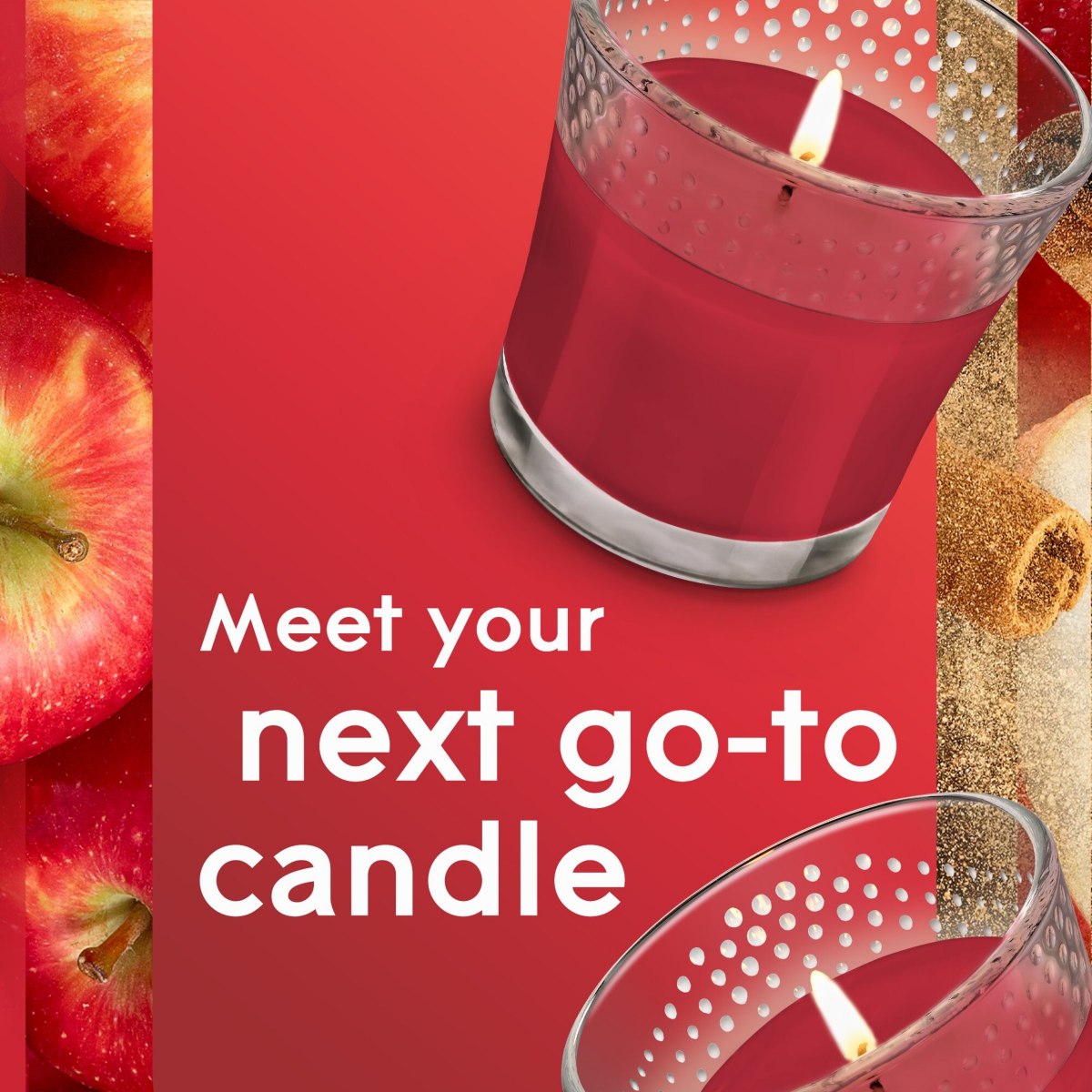 slide 4 of 5, Glade Welcoming Apple Cinnamon Candle Value Pack 2 - 3.4 oz Jars, 6.8 oz