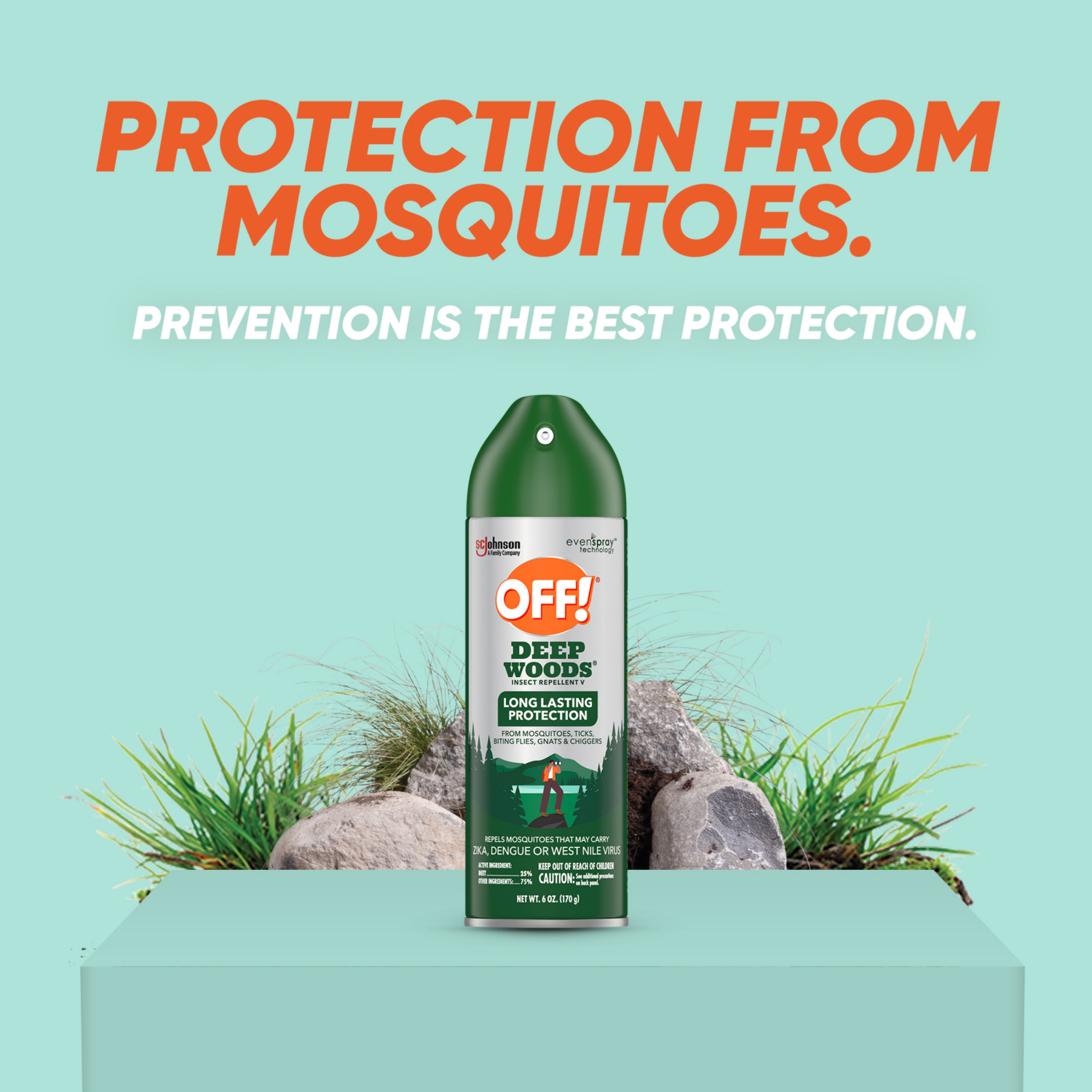 slide 2 of 5, OFF! Deep Woods Insect Repellent V, Up to 8 Hours of Mosquito Protection, 6 oz, 2 Count, 2 ct