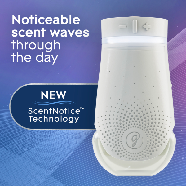 slide 14 of 29, Glade PlugIns Scented Oil PLUS, Air Freshener Oil Warmer and Refill, Aqua Waves™, with ScentNotice Technology, 0.67 fl oz