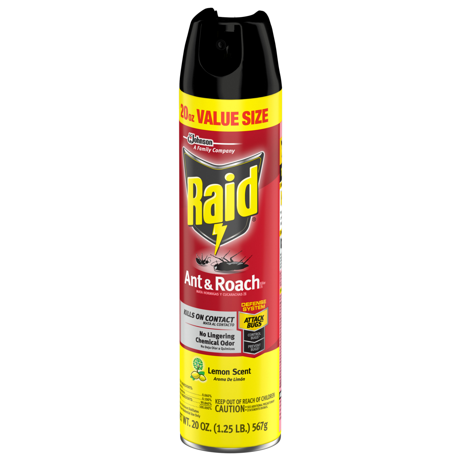 slide 4 of 8, Raid Defend Lemon Scent Ant & Roach Killer 20 oz, 20 oz
