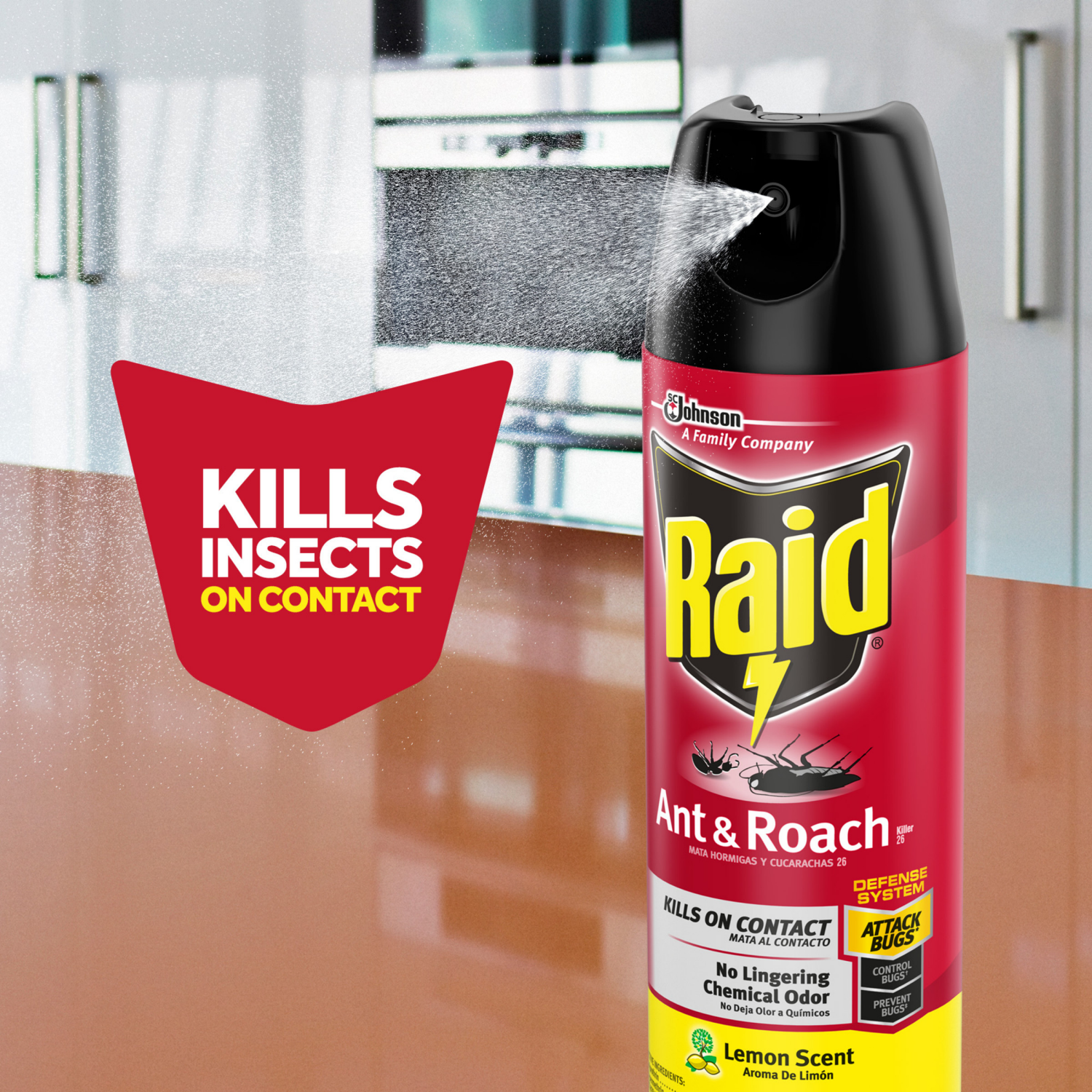 slide 6 of 8, Raid Defend Lemon Scent Ant & Roach Killer 20 oz, 20 oz