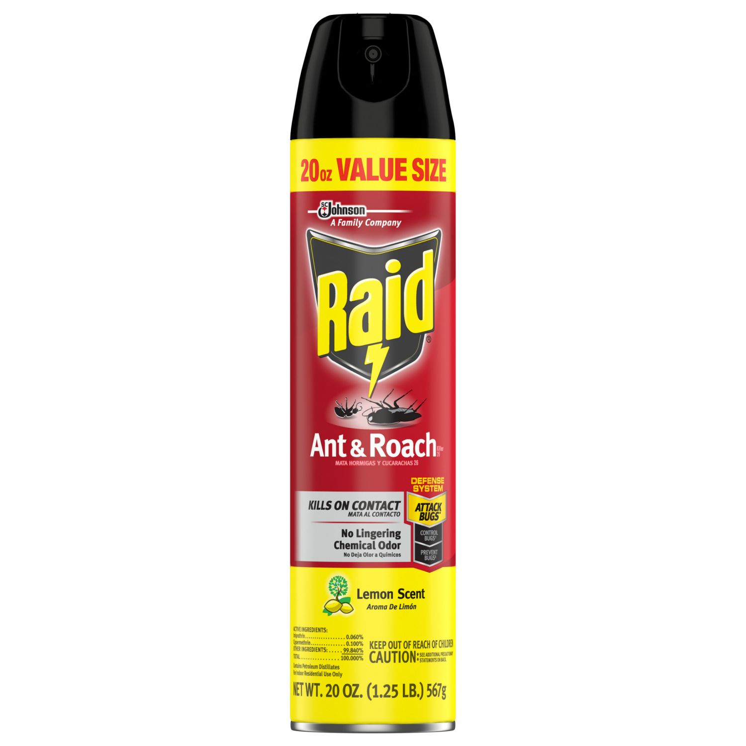 slide 1 of 8, Raid Defend Lemon Scent Ant & Roach Killer 20 oz, 20 oz
