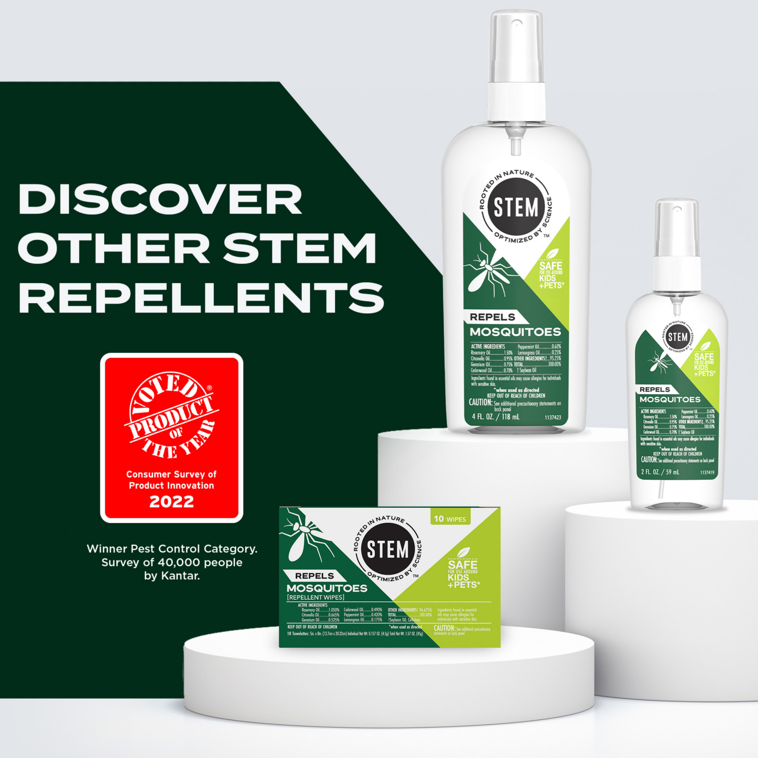 slide 7 of 8, STEM Repels Mosquitoes: Mosquito Repellent Spray with Botanical Extracts; 4 fl. oz. 1 pc, 4 oz