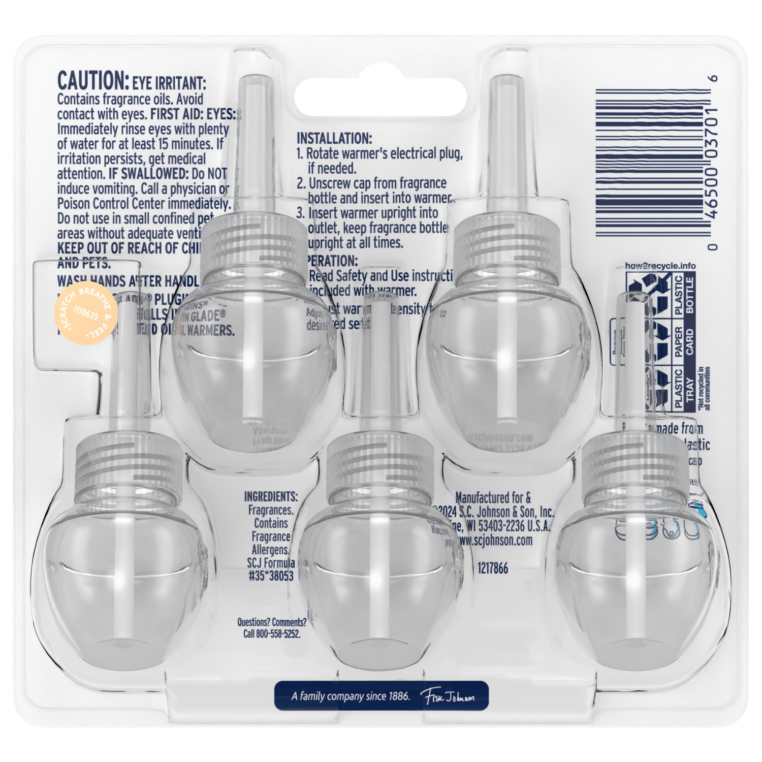 slide 2 of 8, Glade PlugIns Coastal Sunshine Citrus Scented Oil Refills 5 - 0.67 fl oz Each, 5 ct; 3.35 fl. oz